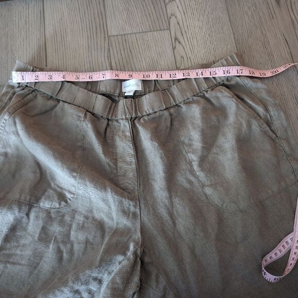 J. Jill Garment Dyed Linen Roll Tab Crop Pants Size XL Petite - Picture 10 of 10